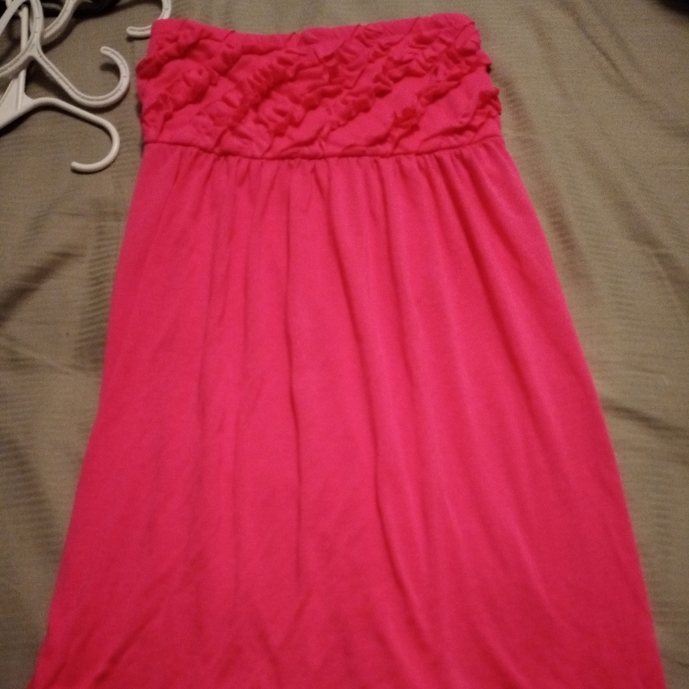 Pink tube top dress